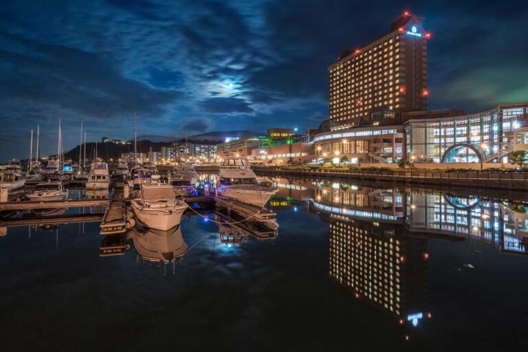 International hotel facing Otaru Port Marina