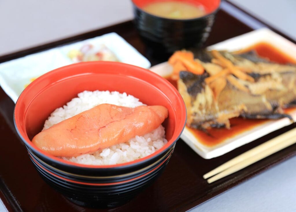 Hama-no-Kaasan Restaurant　
You can enjoy home-style beach cuisine using seafood landed in Shikabe. Photo: Premium cod roe set meal