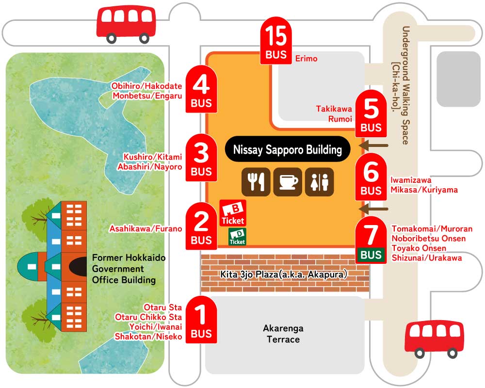 Convenient intercity bus stop